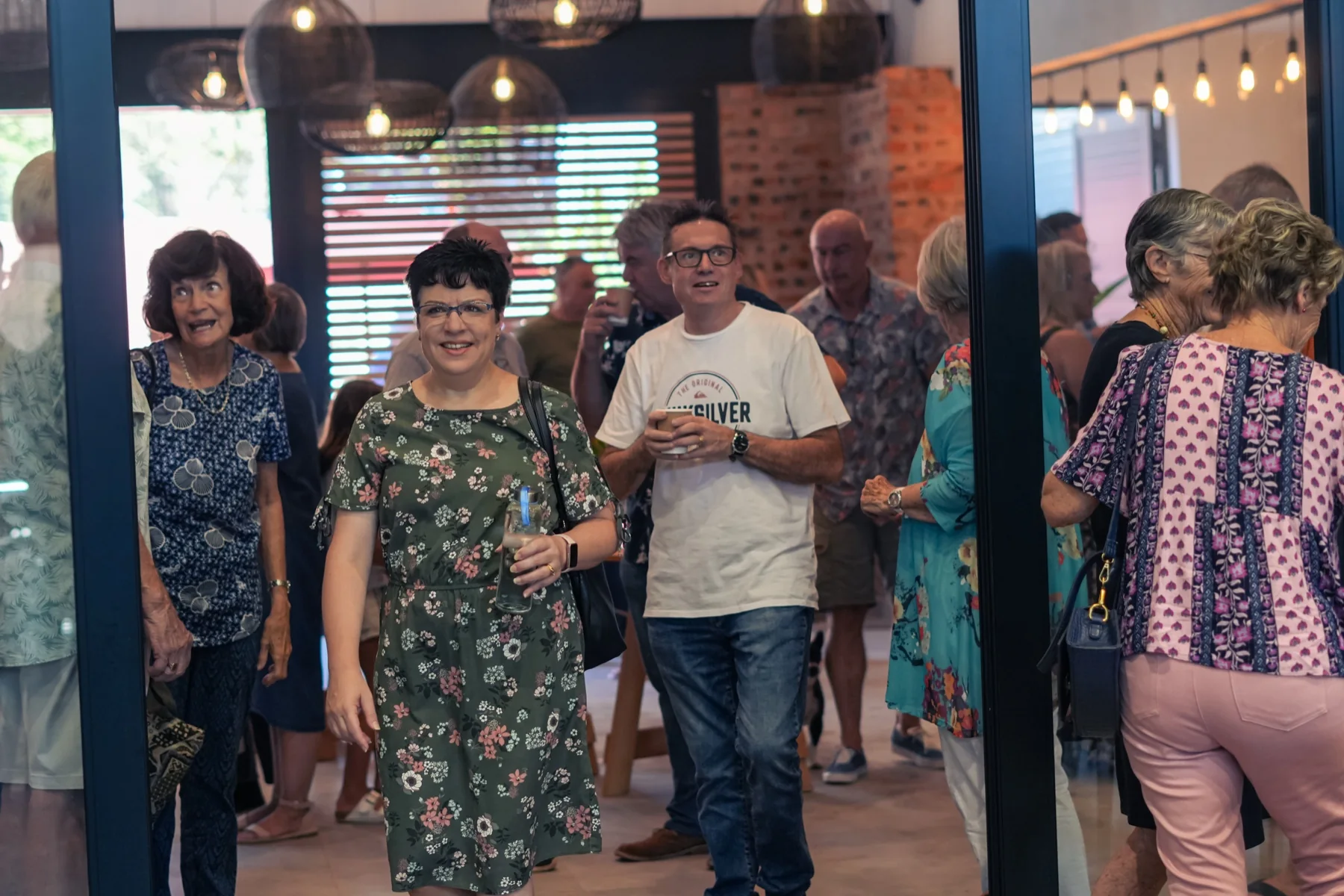 Church members connecting after a Sunday gathering