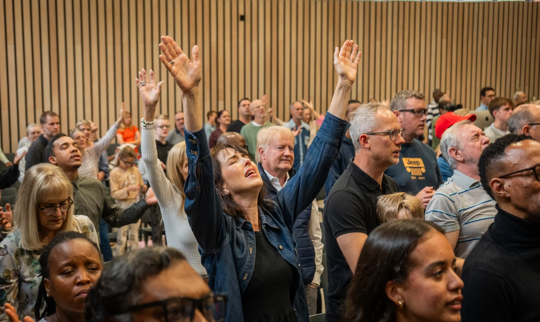The One City congregation worshipping together